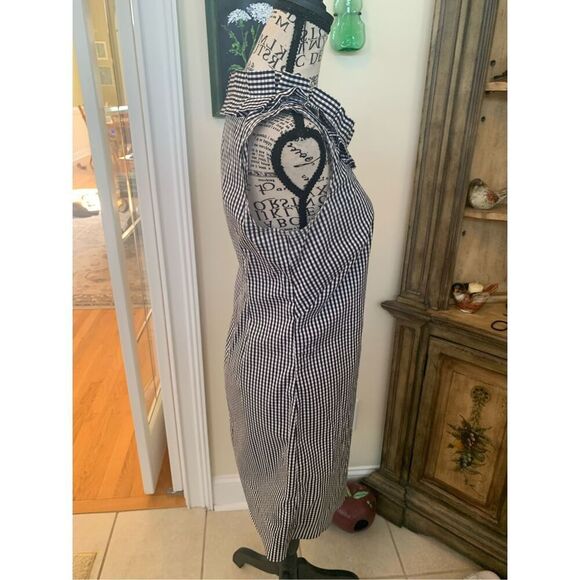 TALBOTS Gingham Check Pleated Ruffle Tank Dress - Picture 5 of 9